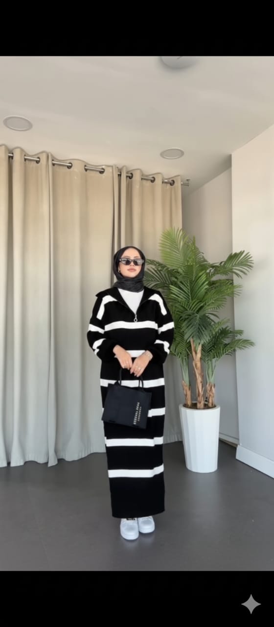 zebra zipper style longi maxi for winter